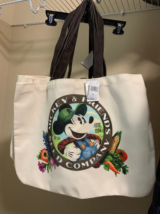 Disney Epcot Flower and Garden 2019 Mickey & Friends Seed Company Canvas Bag