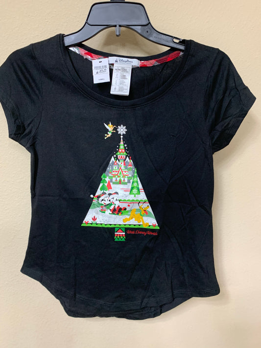 Disney World Castle Glitter Ladies Holiday Shirt