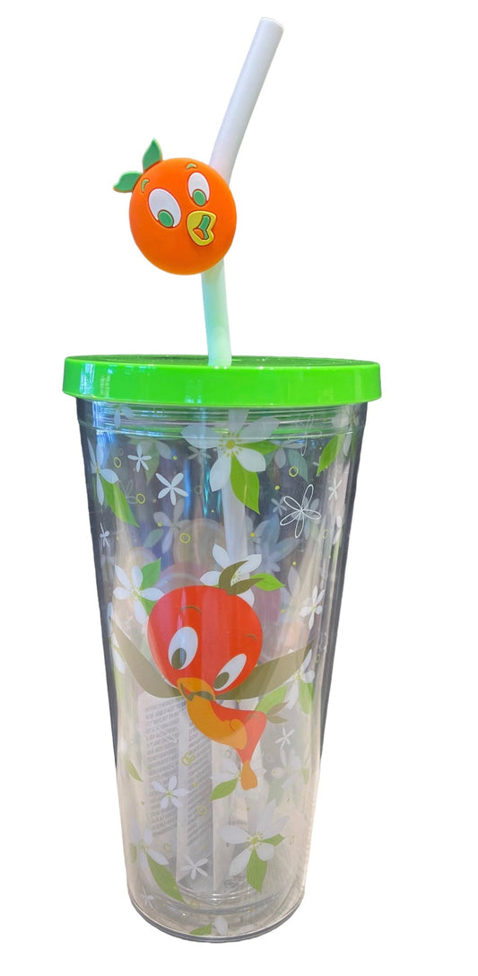 Disney Orange Bird Mickey Citrus Sipper Tumbler Cup With Orange Bird Straw