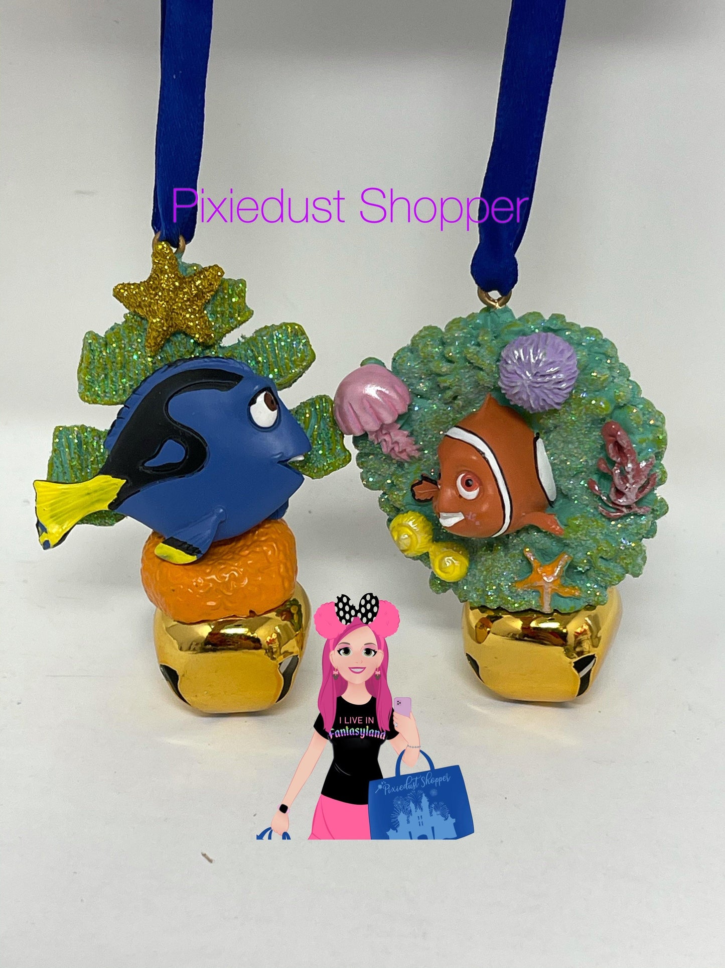 Disney Nemo and Dory Bell Ornaments - World of Treasures