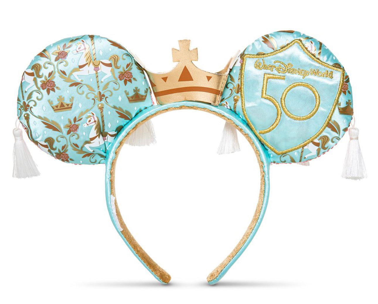 Disney World 50th Anniversary Mickey Main Attraction Prince Charming Carrousel Ear Headband