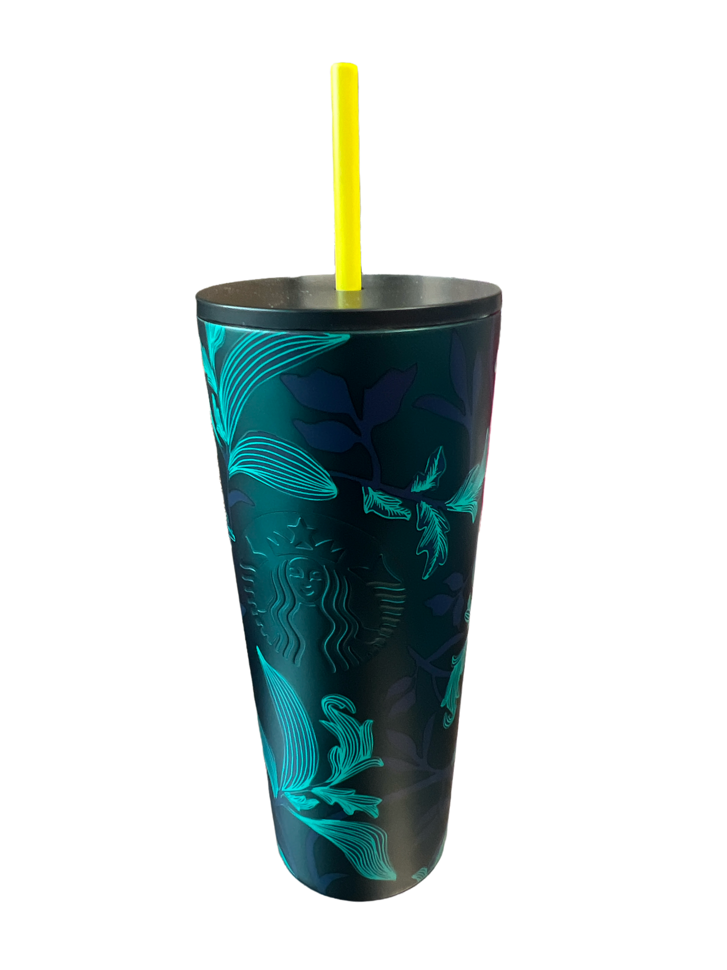 Starbucks Fall 2021 Release Emerald Floral Steel Venti Tumbler