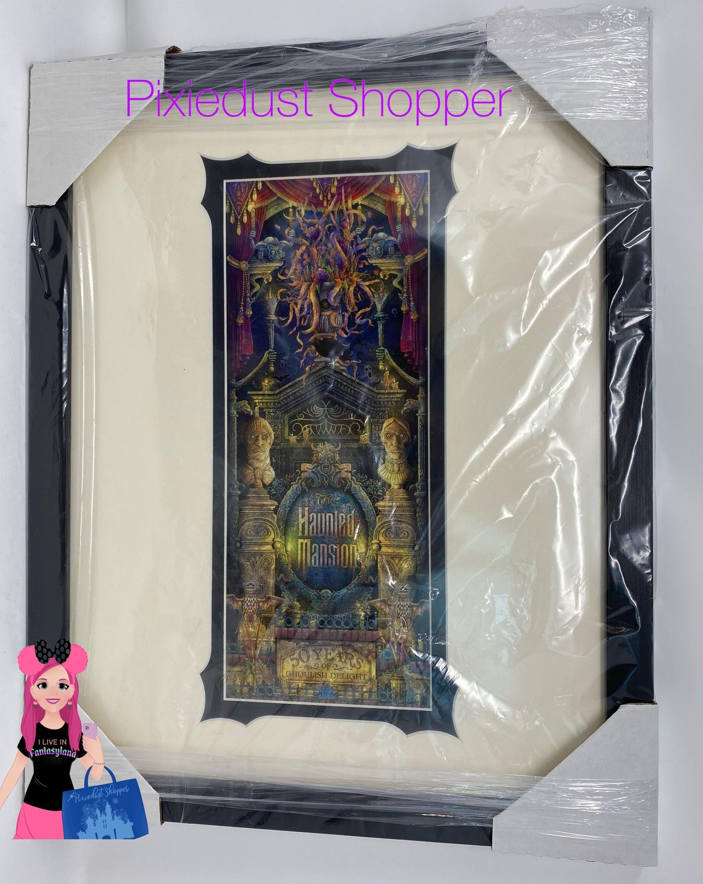 Disney Haunted Mansion "50 Years of Ghoulish Delight" by Jeremy Fulton 16x20” Deluxe FRAMED Print - World of Treasures