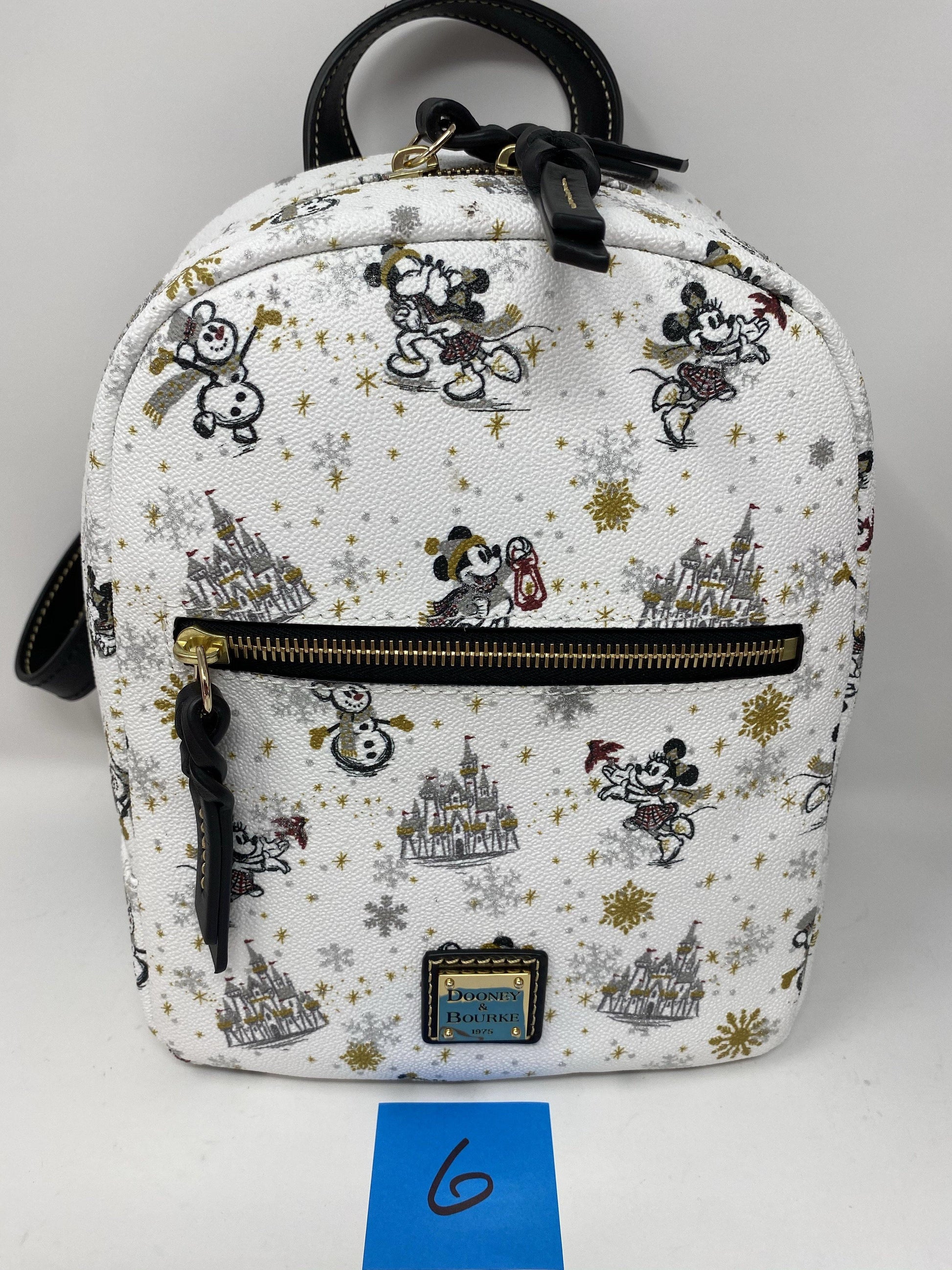 Disney Dooney and Bourke Mickey and Minnie Mouse Holiday Mini Backpack Purse - World of Treasures