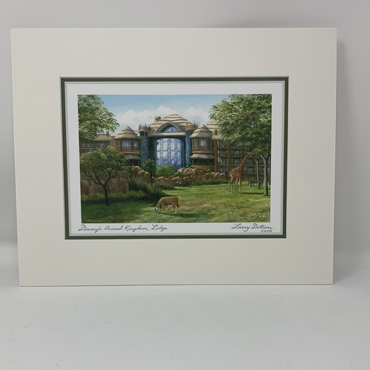 Disney Print “Disney’s Animal Kingdom Lodge” by Larry Dotson 8x10" Matted Print - World of Treasures