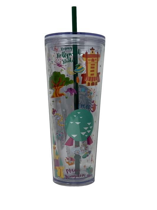 Walt Disney World Tumbler Cup with Straw by Starbucks 2021– Large