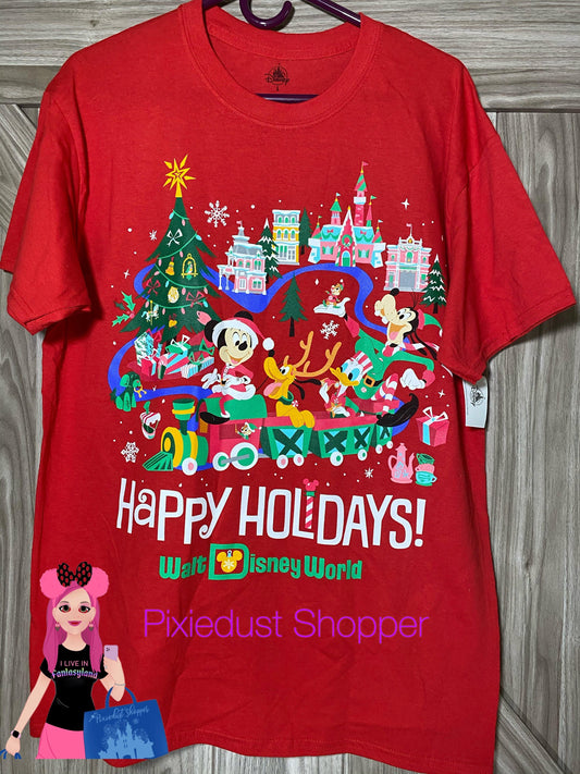 Walt Disney World Happy Holidays Mickey and Friends Shirt - World of Treasures