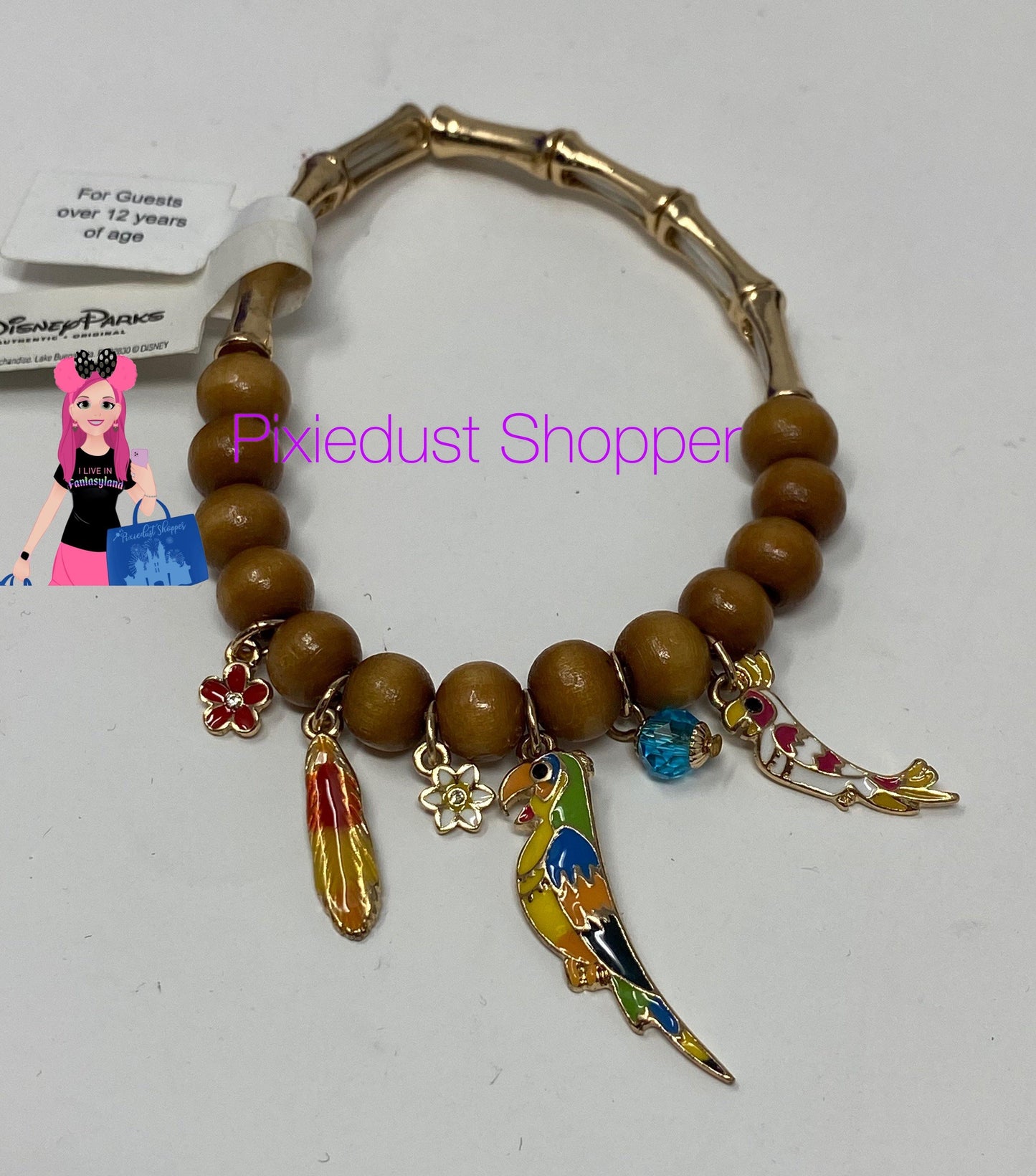 Disney Tiki Bird Stretchy Bracelet - World of Treasures