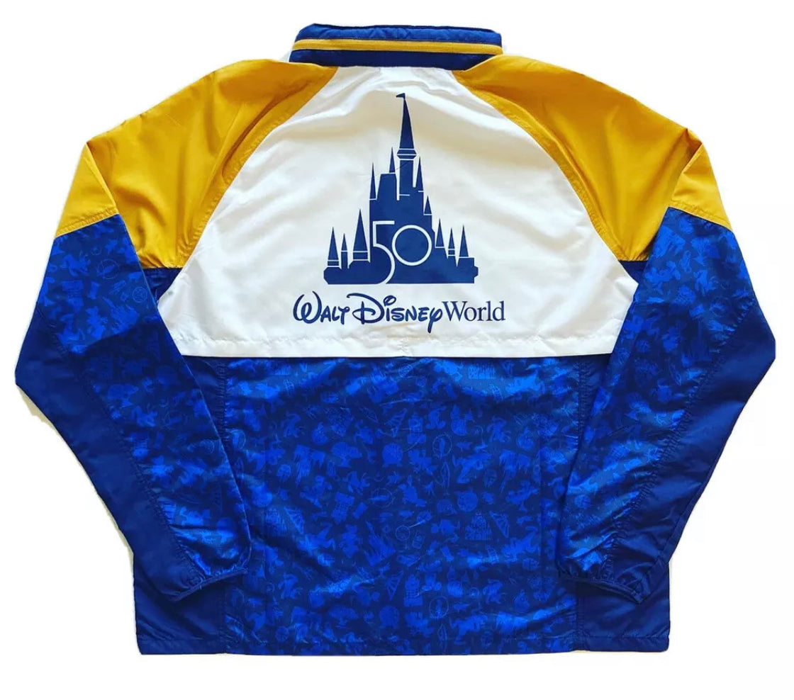 Walt Disney World 50th Castle Anniversary Zip Up Windbreaker Jacket