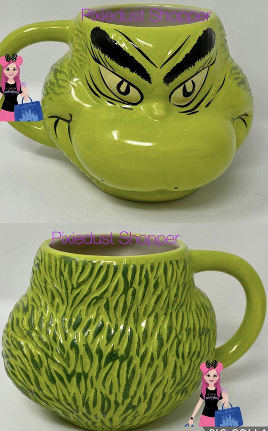 Universal Studios Dr. Seuss Grinch Figural Head Mug - World of Treasures