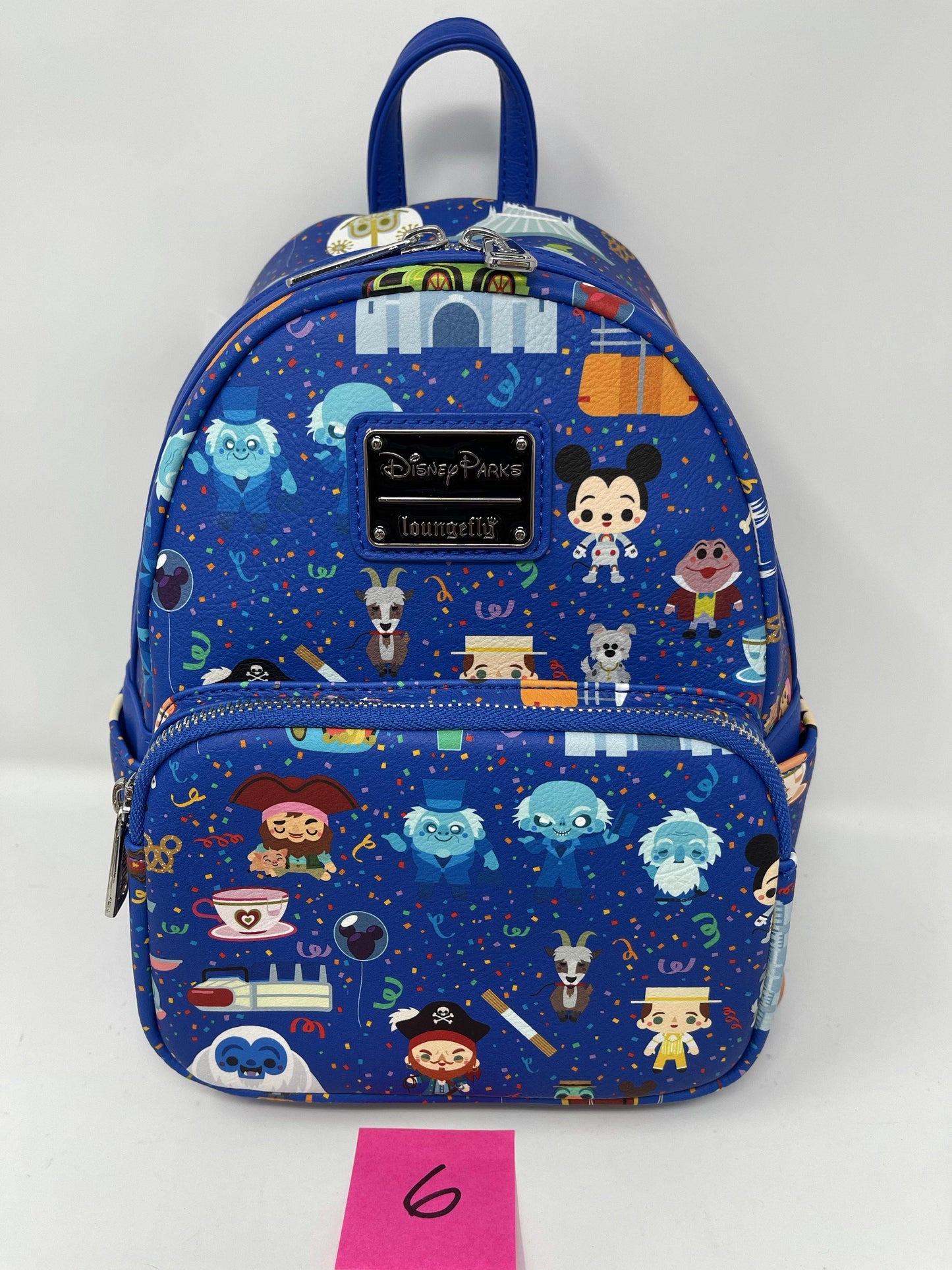 Disney Parks Icons Celebration Loungefly Backpack-Castle, Haunted Mansion, Orange Bird, Balloons, Mickey Snacks - World of Treasures