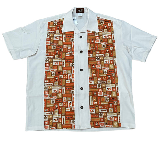 Disney Polynesian Village Trader Sams Woven Tiki Camp Shirt