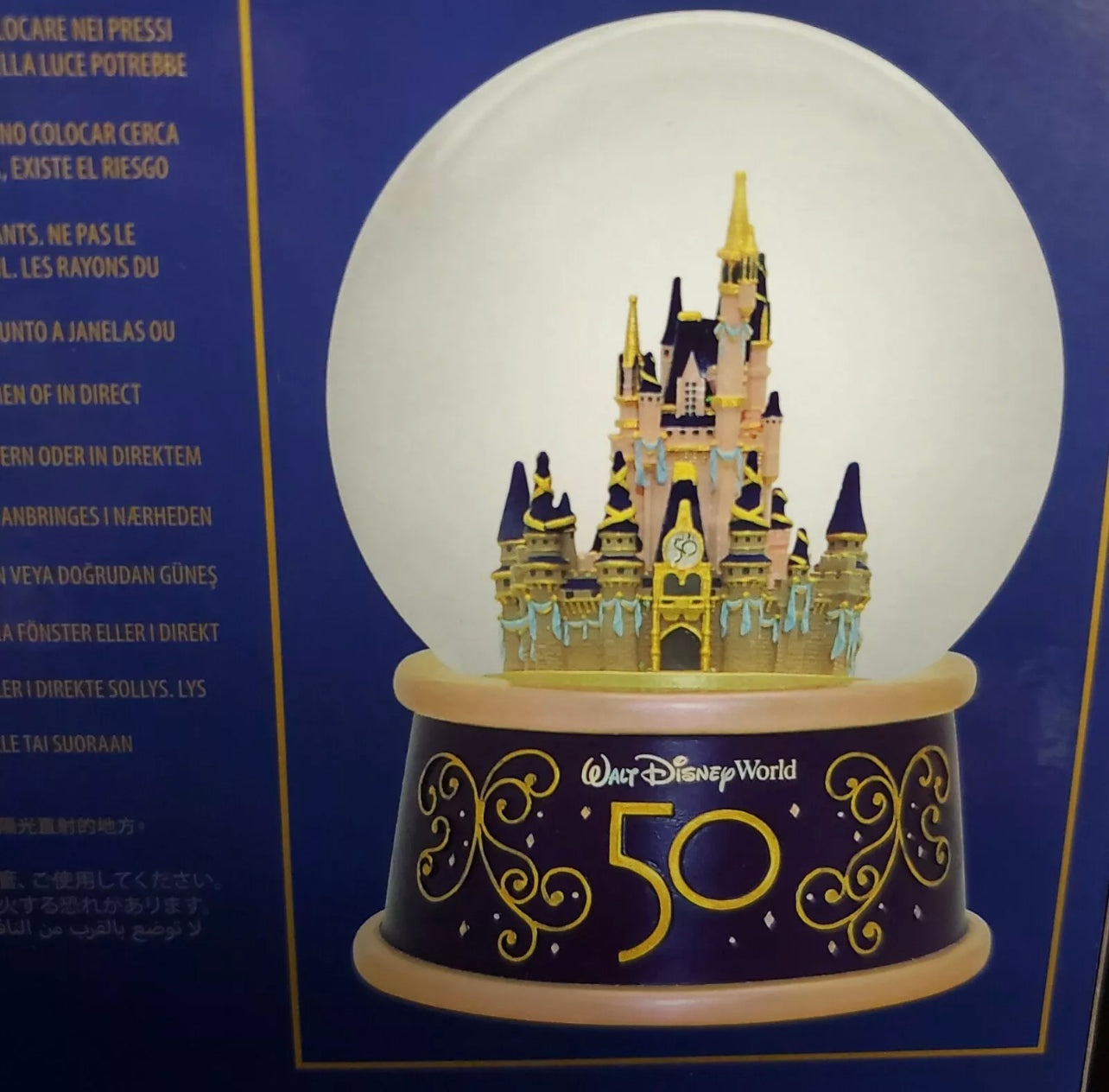 Walt Disney World 50th Anniversary Cinderella Castle Water Globe