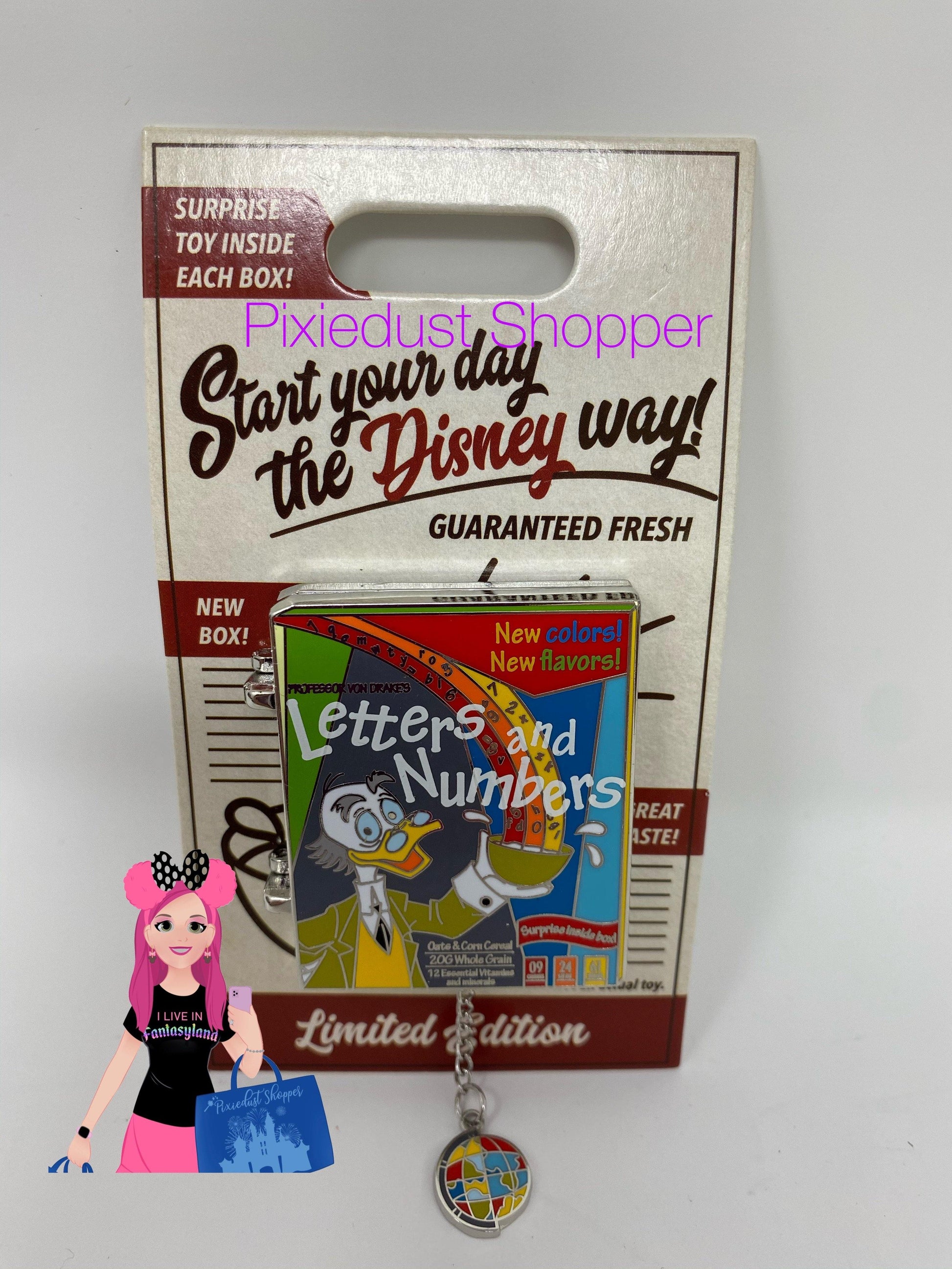 Disney Ludwig Von Drake Letters and Numbers Cereal Box Pin Limited Edition 4000 - World of Treasures