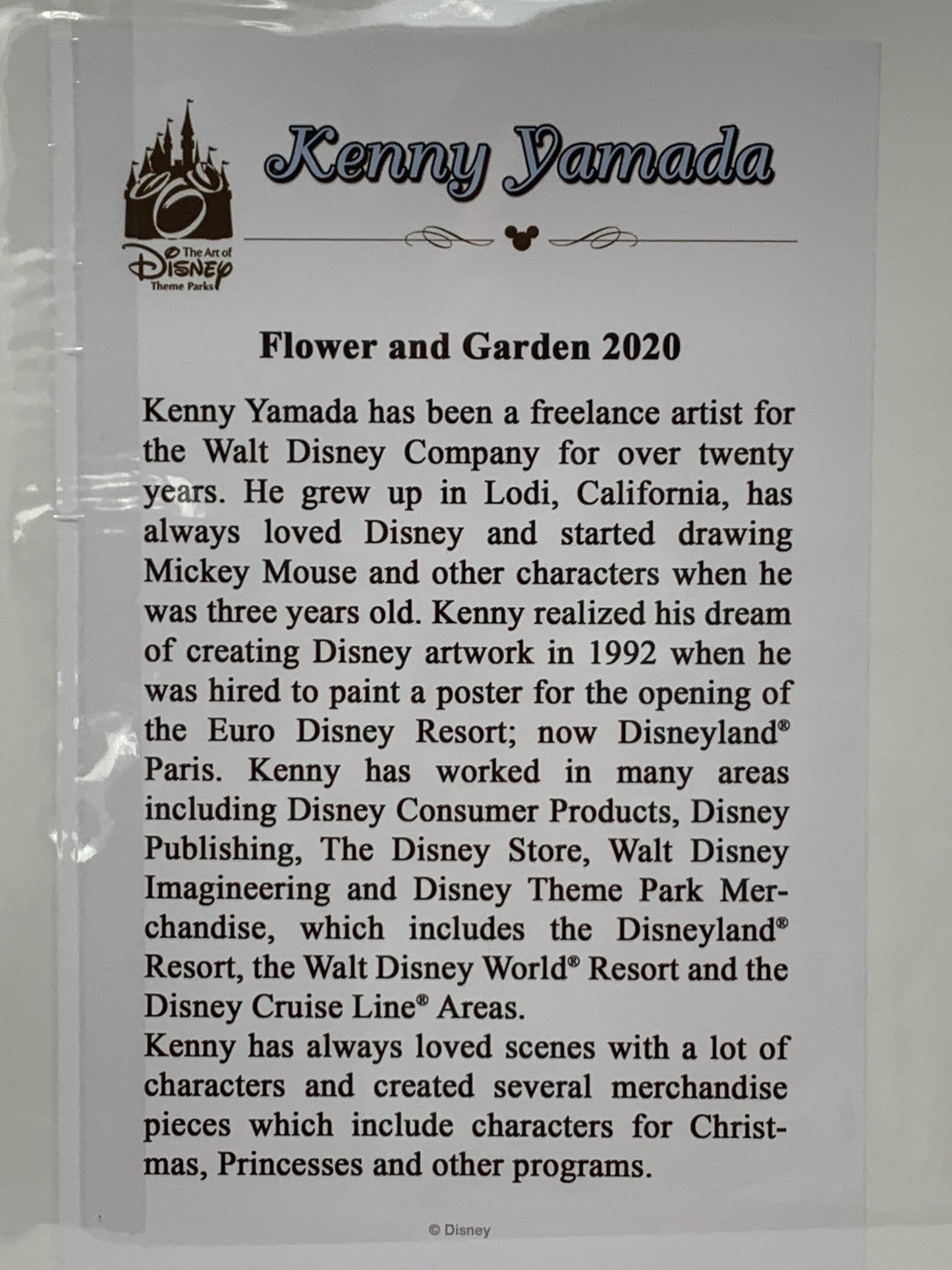 Disney Mickey Flower and Garden 2020 by Kenny Yamada 14x18" Matted Print - World of Treasures