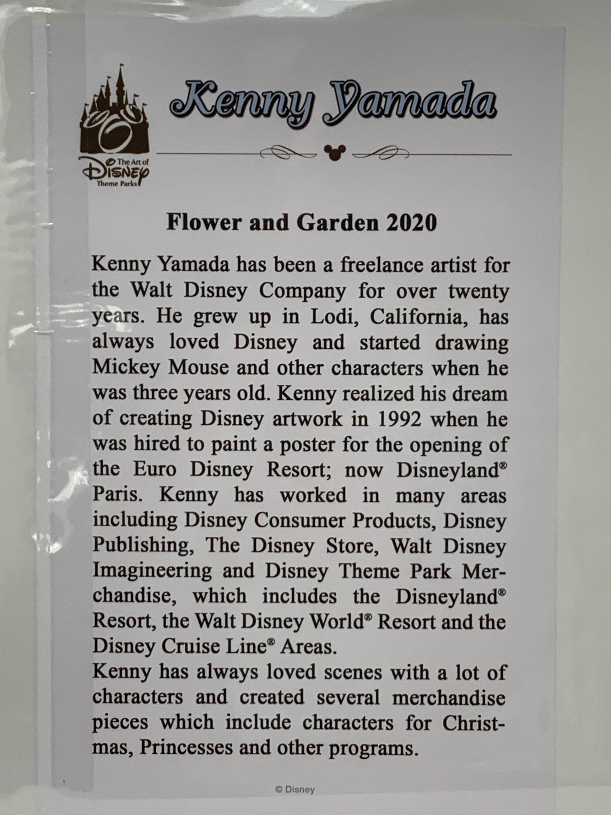 Disney Mickey Flower and Garden 2020 by Kenny Yamada 14x18" Matted Print - World of Treasures