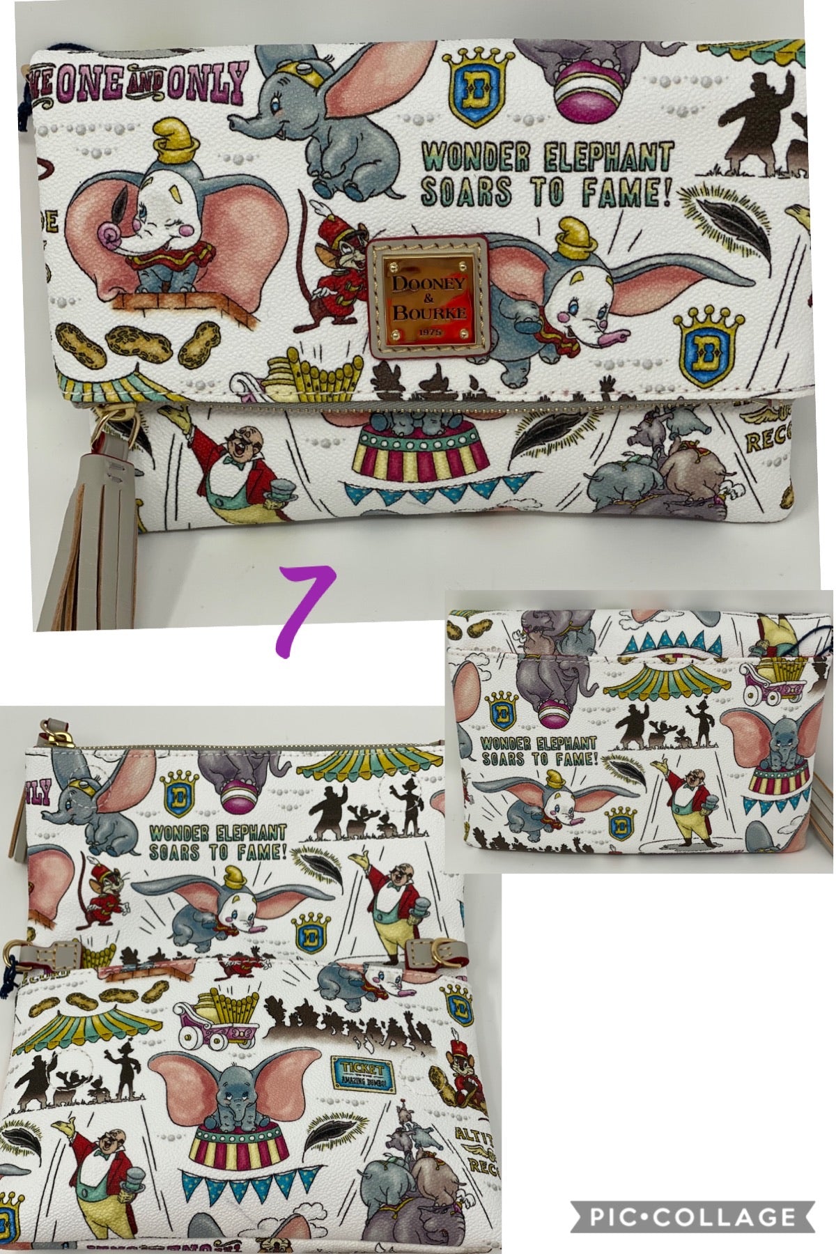 Disney Dooney and Bourke Dumbo Foldover Crossbody Purse