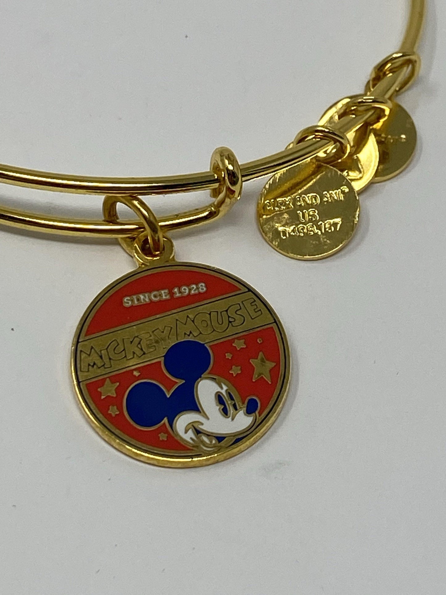 Disney Mickey Mouse Since 1928 Gold Alex and Ani Bracelet - World of Treasures