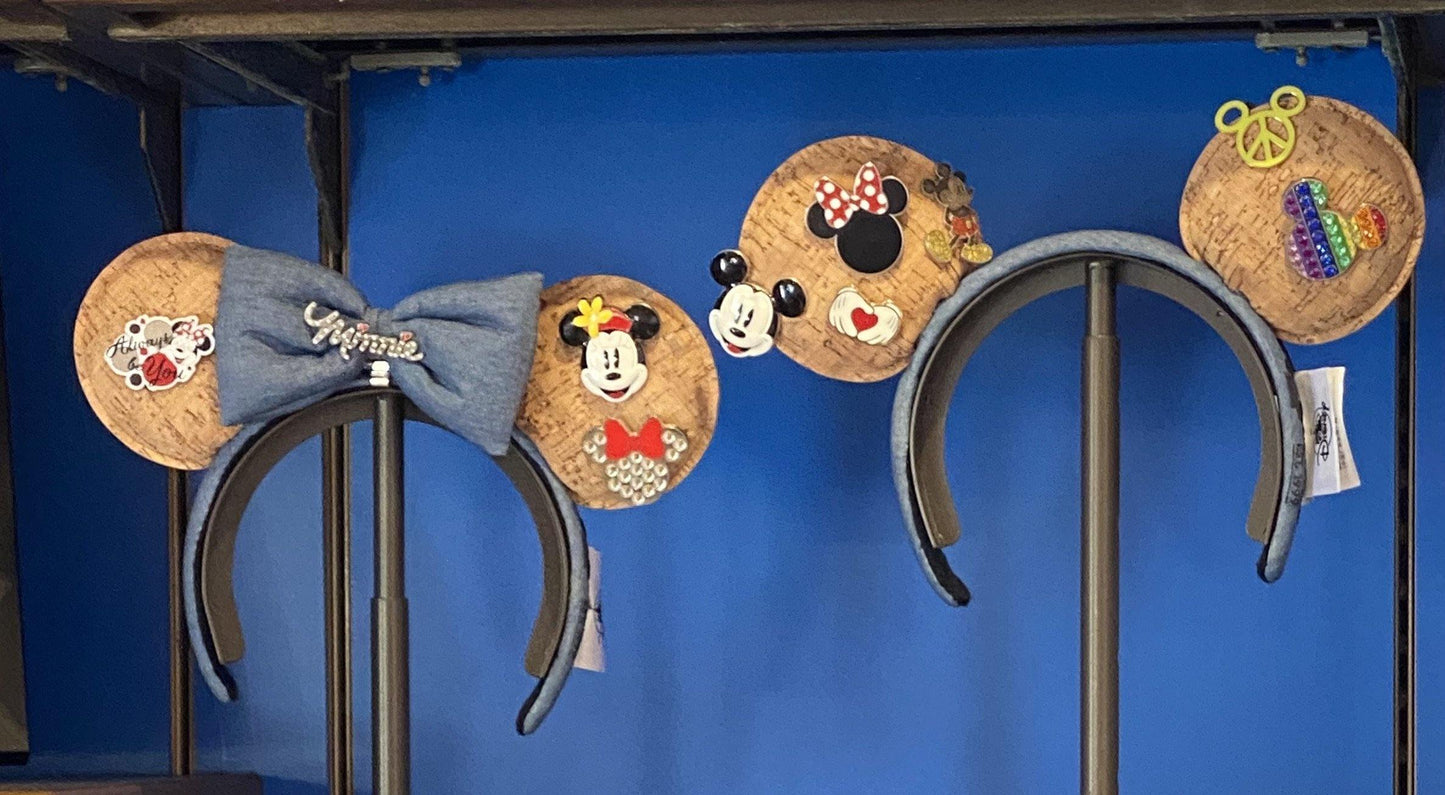 Disney Cork Pin Minnie or Mickey Ear Headband (Bow is Removable) - World of Treasures