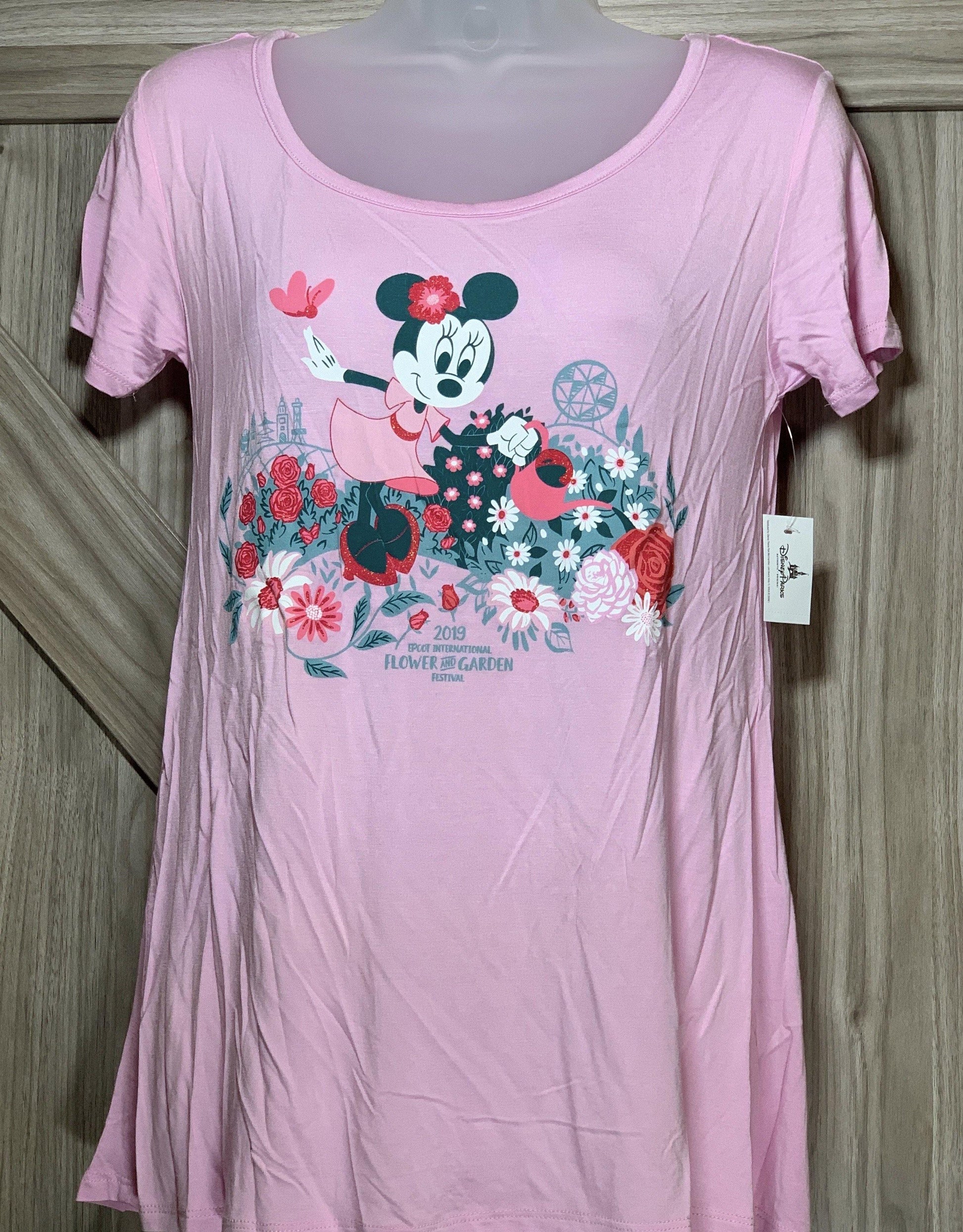 Disney Epcot 2019 Flower and Garden Minnie Blooms Split Back Women's Shirt - World of Treasures