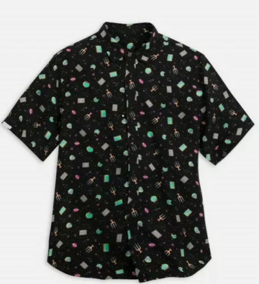 Disney Hocus Pocus Mens Unisex Button Woven Shirt