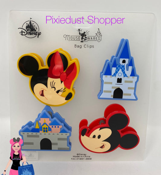 Disney Mousewares Mickey, Minnie, Castle Bag Clips - World of Treasures