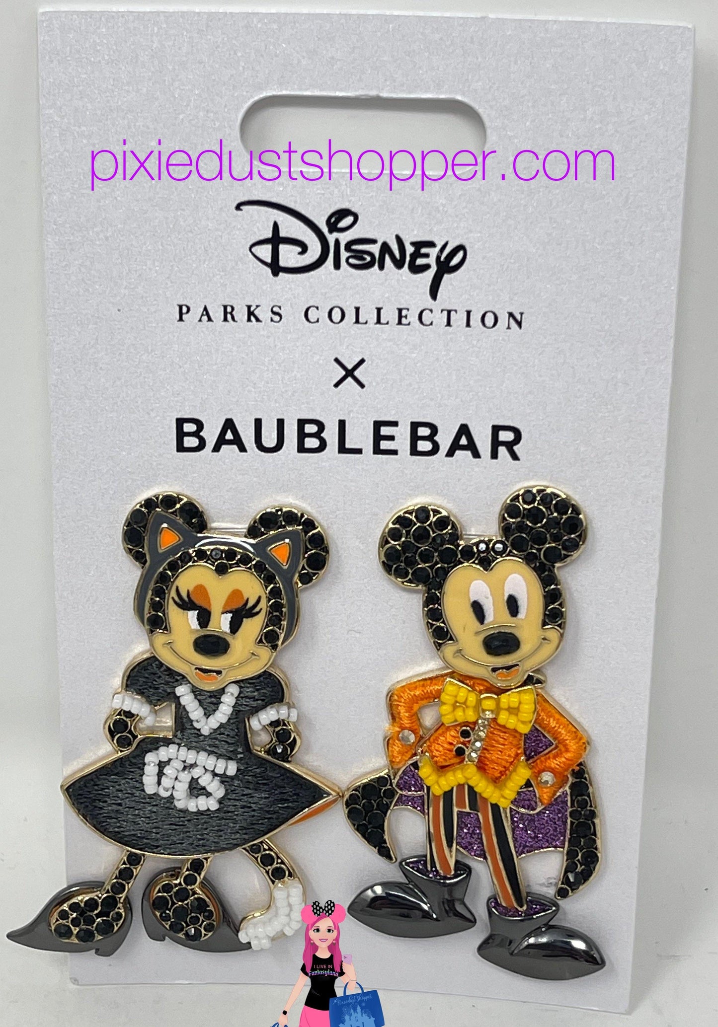 Disney Vampire Mickey and Cat Minnie Halloween Baublebar Earrings - World of Treasures