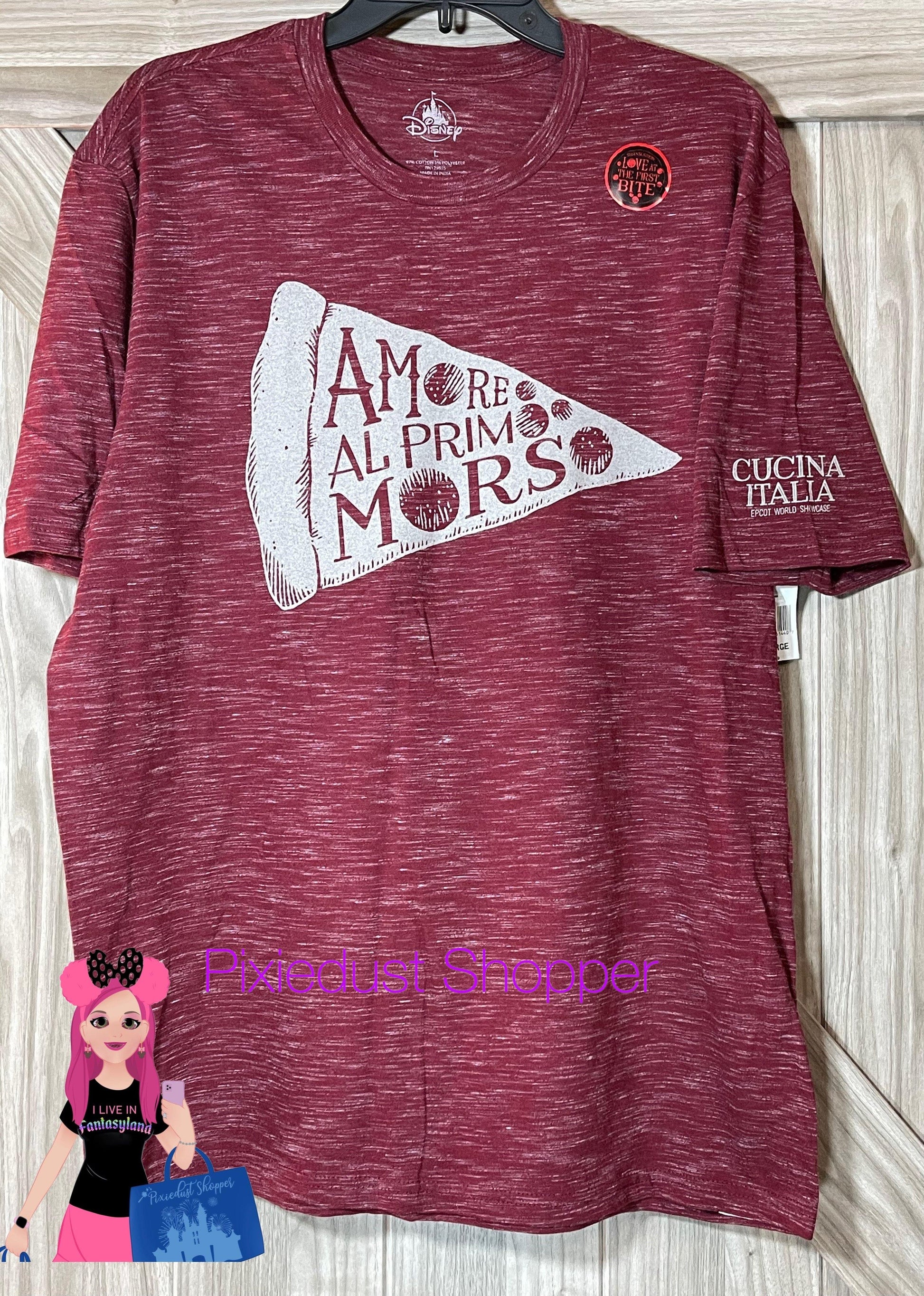 Disney Epcot Italy World Showcase Amore Al Primo Morso Pizza Shirt - World of Treasures