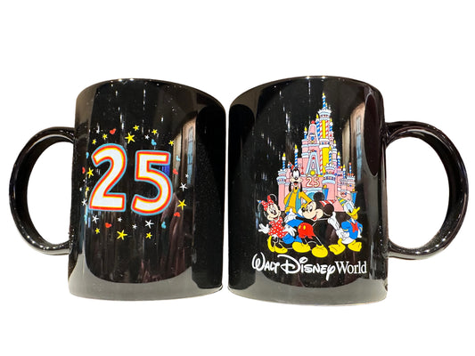 Walt Disney World 25th Anniversary Cinderella Cake Castle Mug Mickey & Friends