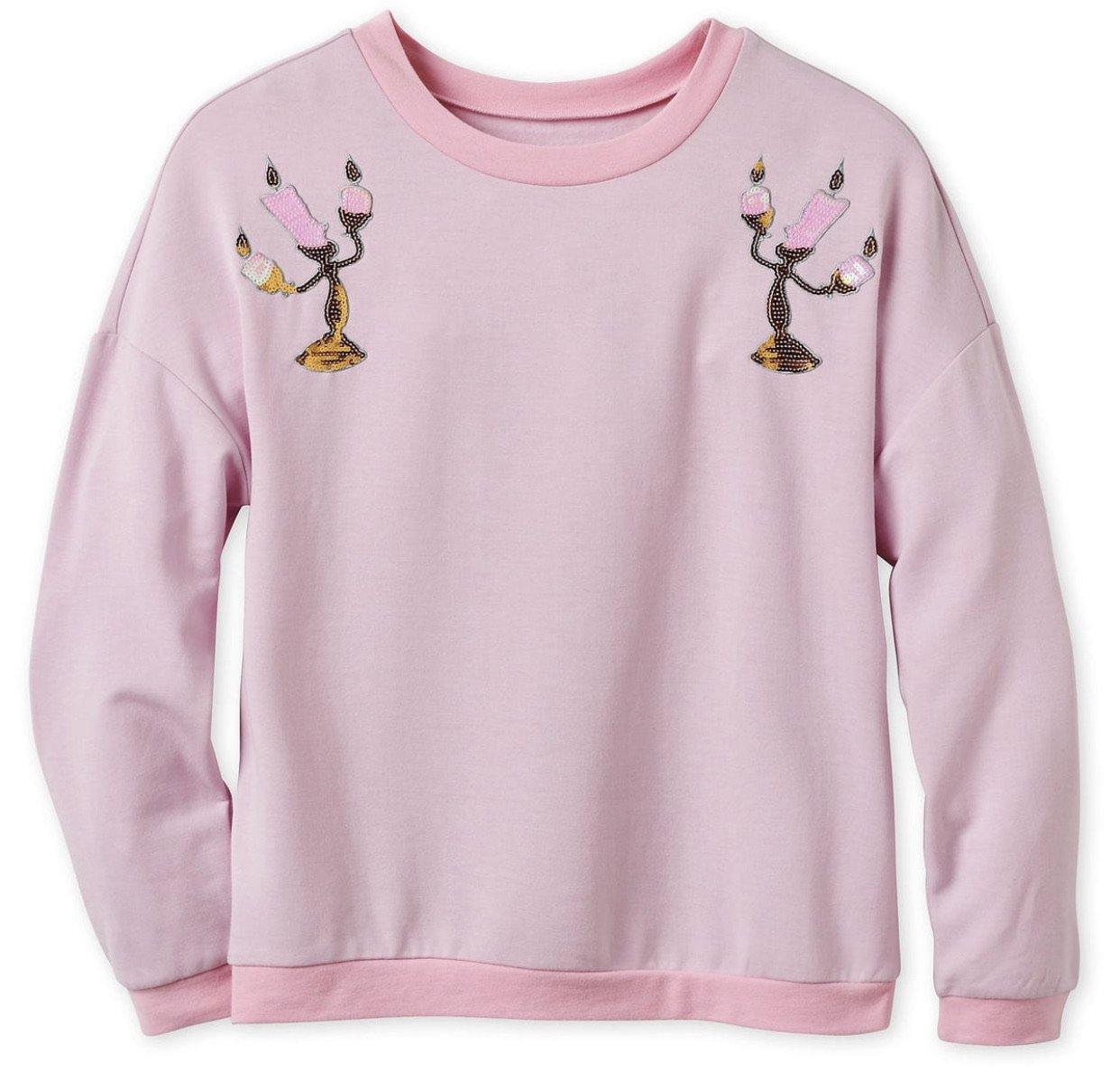 Disney Lumiere Sequined Women’s Sweatshirt - World of Treasures