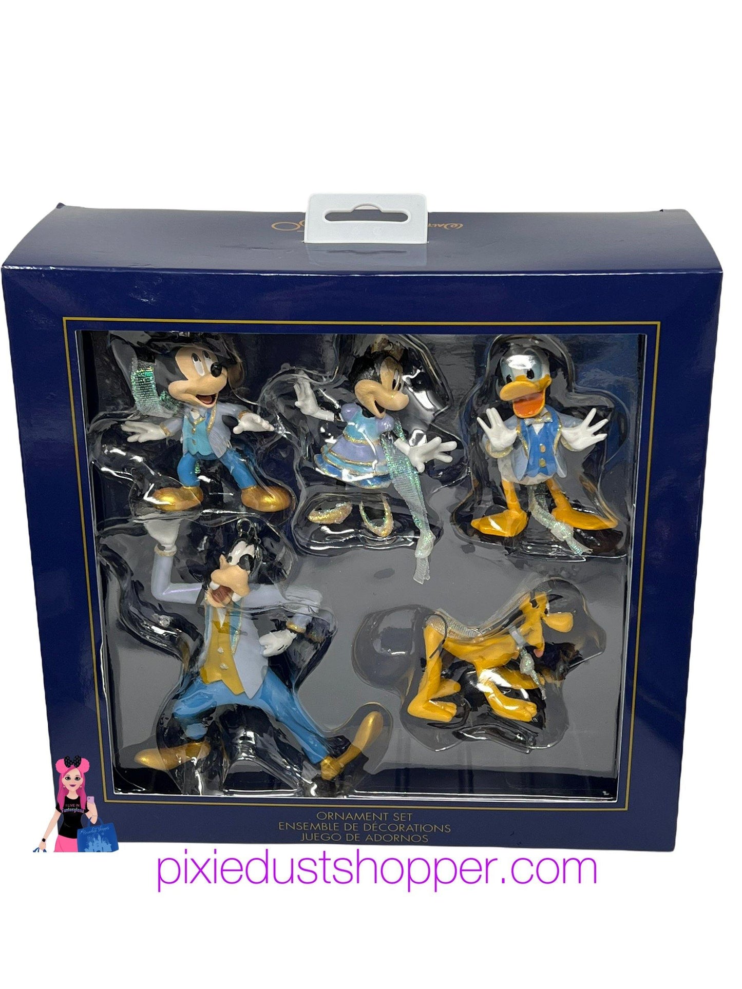 Walt Disney World 50th Anniversary Mickey, Minnie, Donald, Goofy, Pluto Ornament Set - World of Treasures