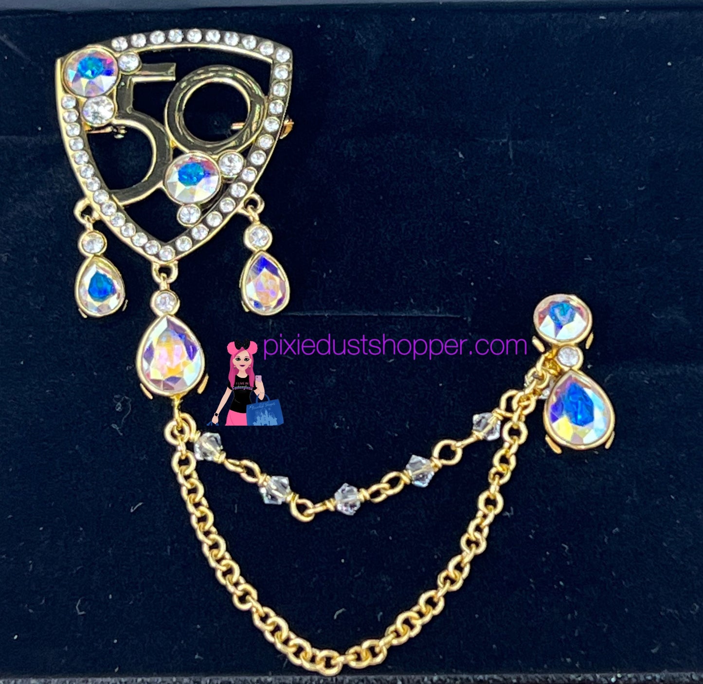 Walt Disney World 50th Anniversary Rebecca Hook Iridescent Broach Pin