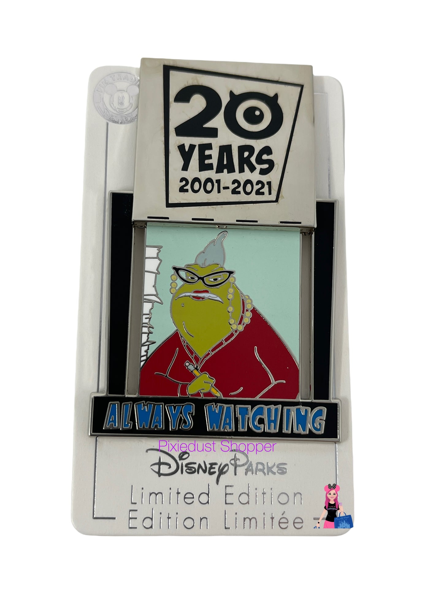 Disney Monsters Inc 20 Years Always Watching Limited Edition Slider Pin