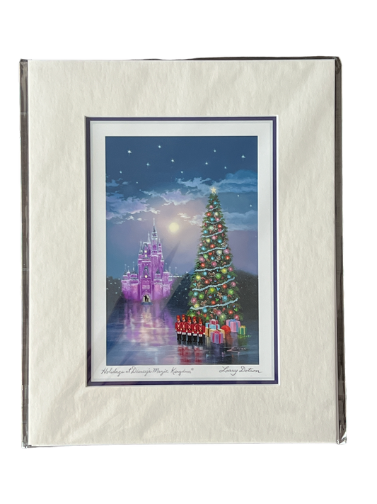 Disney Matted Print “Holidays at Disney’s Magic Kingdom” by Larry Dotson