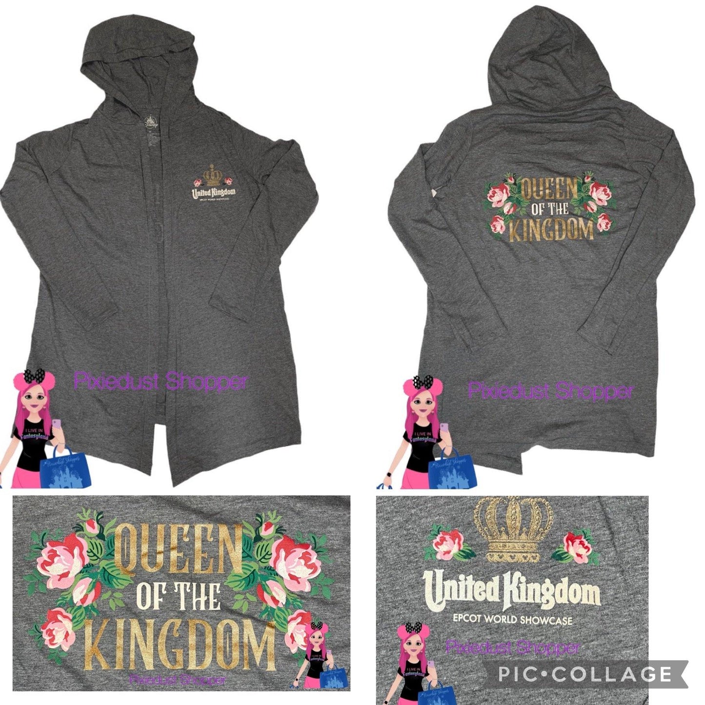 Disney Epcot United Kingdom World Showcase Queen of the Kingdom Cardigan Hoodie - World of Treasures