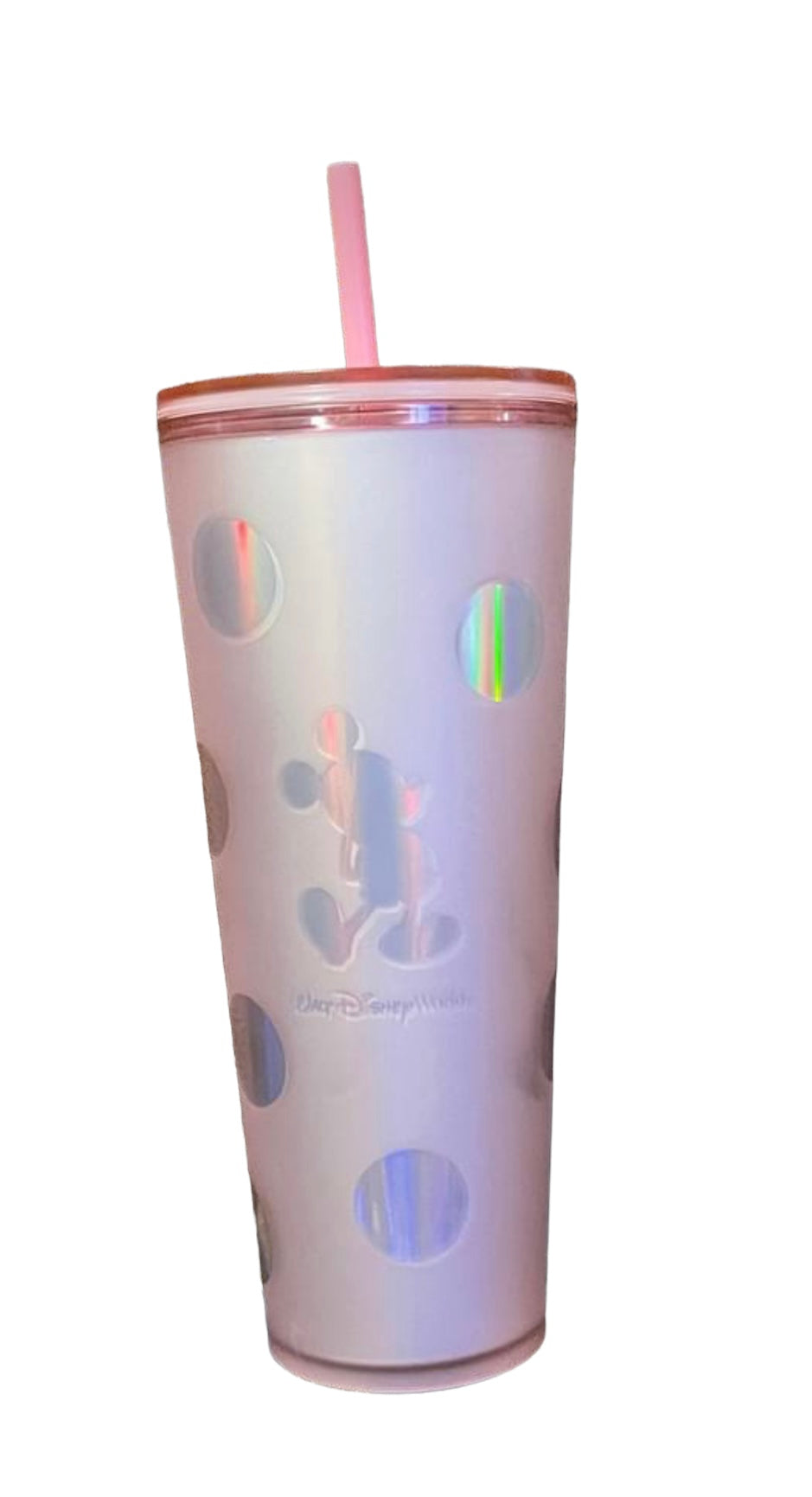 Walt Disney World Starbucks Mickey Pink Polka Dot Tumbler Cup