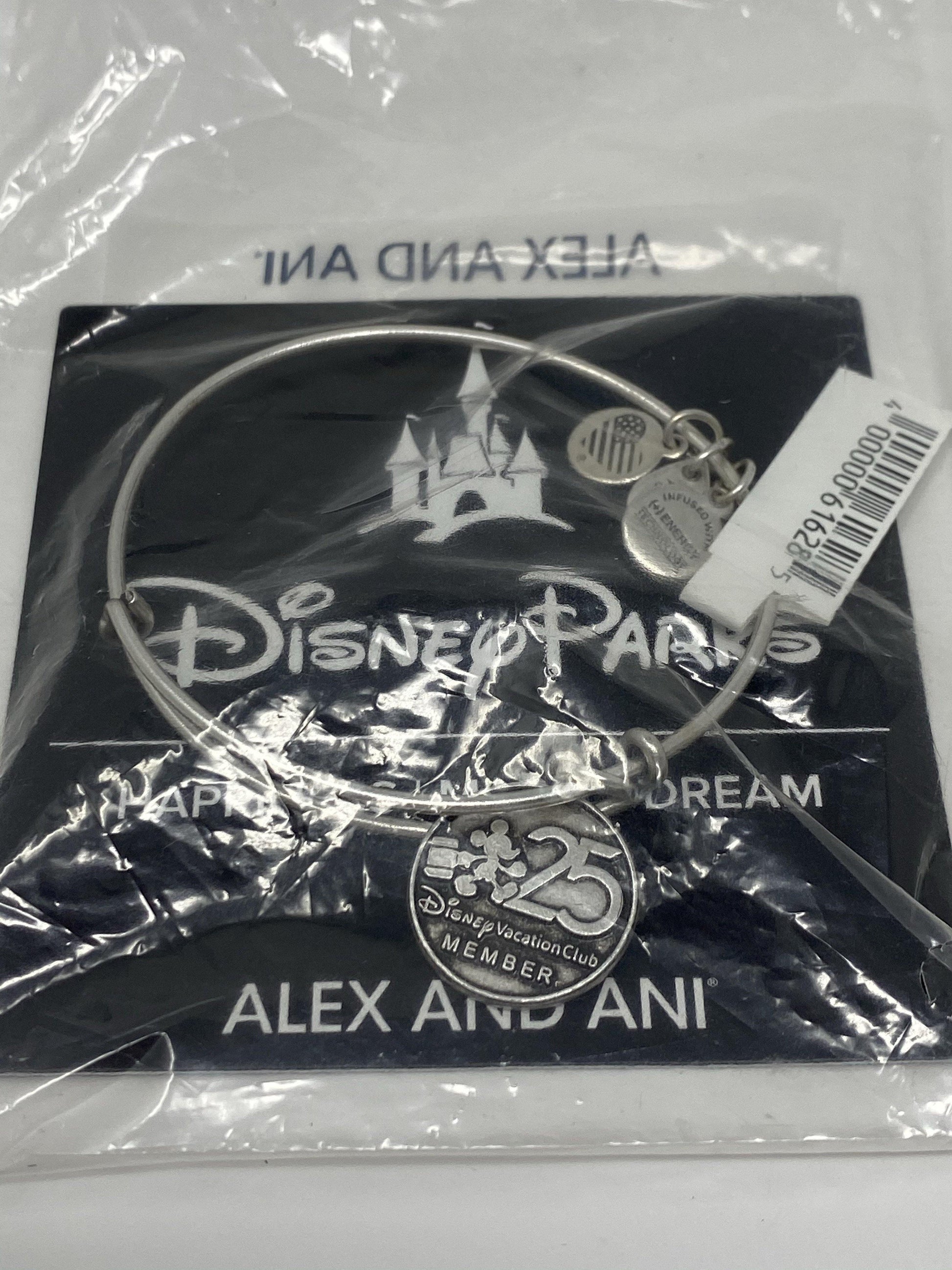 Disney Vacation Club 25 Years Mickey Silver Alex and Ani Bracelet - World of Treasures