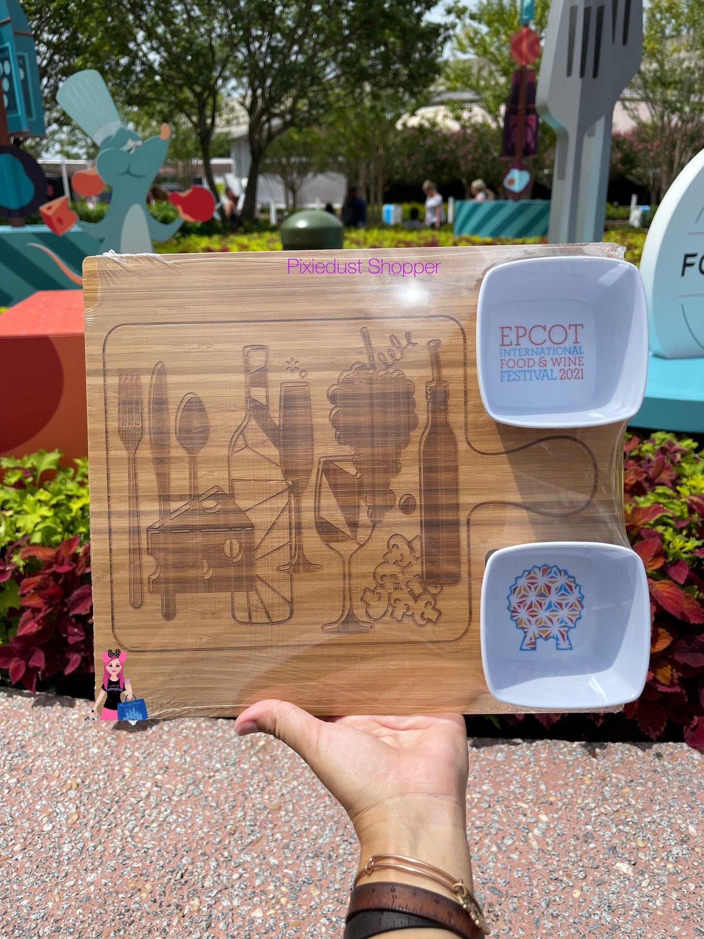 Disney EPCOT Food & Wine Festival 2021 Cutting Board With Cups - World of Treasures