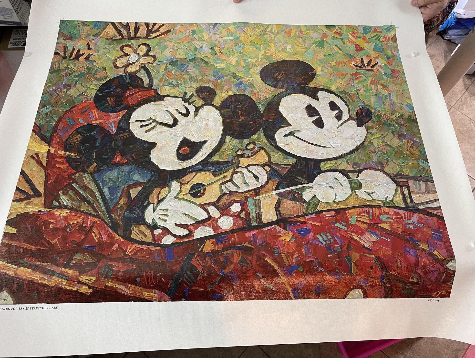 Disney Festival of the Arts “Havin Fun” Mickey and Minnie Full Sized Rolled Canvas Print 2/295 SIGNED By Nathalie McCulough - World of Treasures