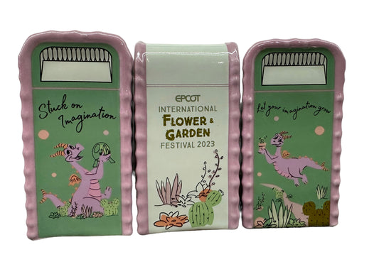 Disney Epcot Flower & Garden 2023 Figment Trash Can Salt or Pepper Shaker