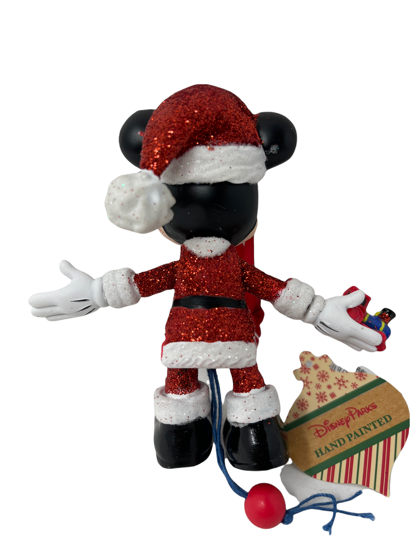 Disney Parks Santa Mickey Pull Toy Ornament