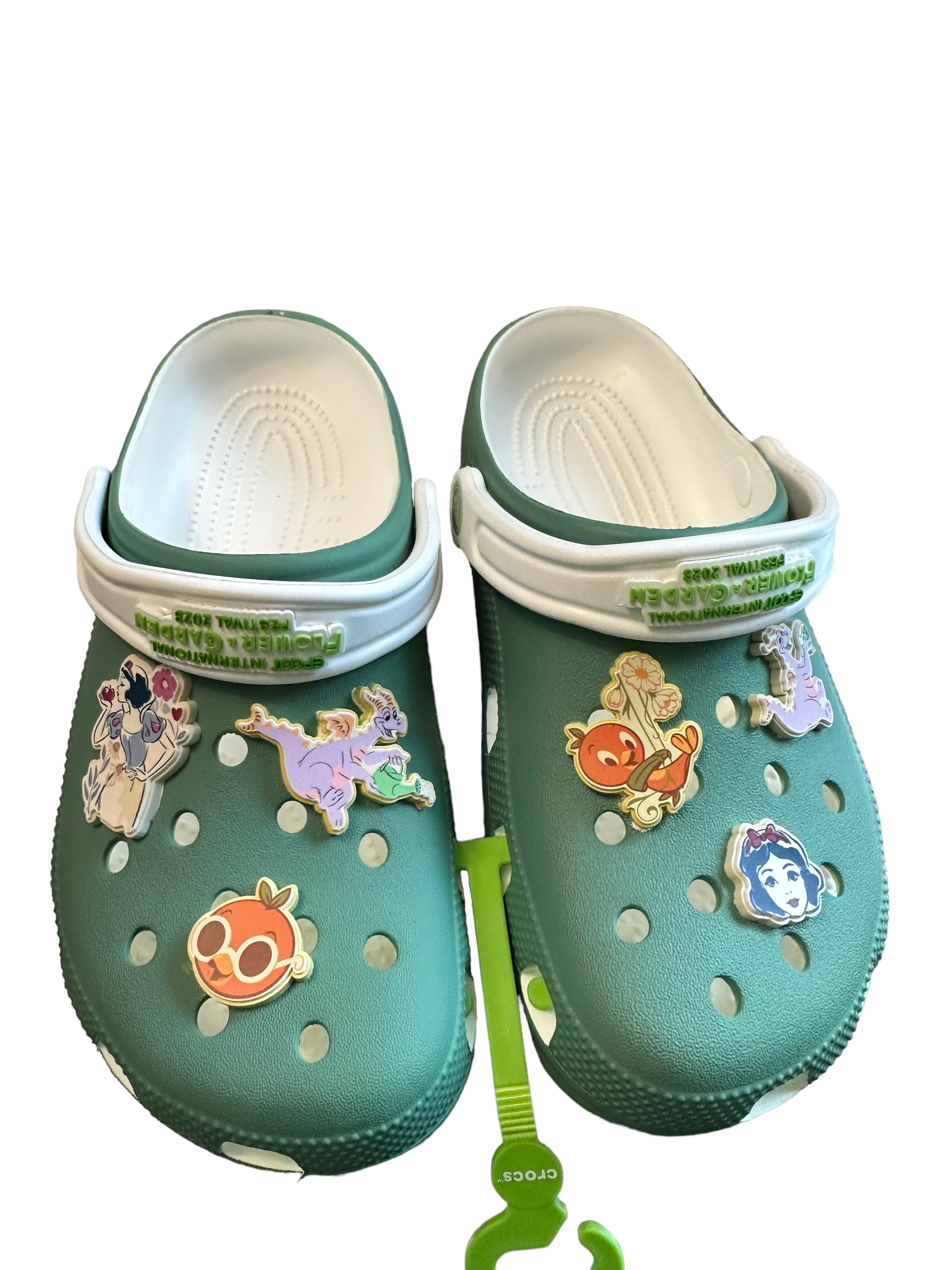 M7/W9 2023 EPCOT Flower & Garden newest Festival Snow White Figment Orange Bird Crocs