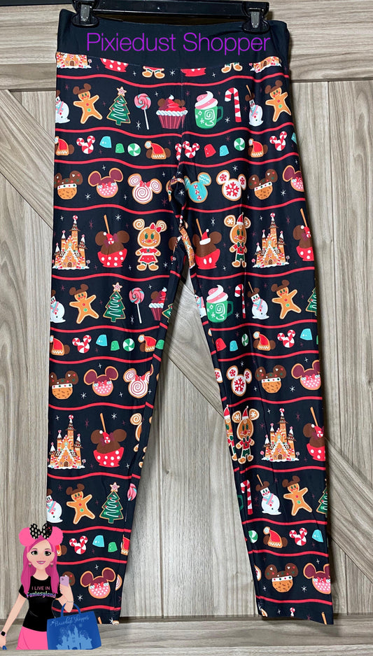 Disney Holiday Mickey and Minnie Snack Leggings - World of Treasures