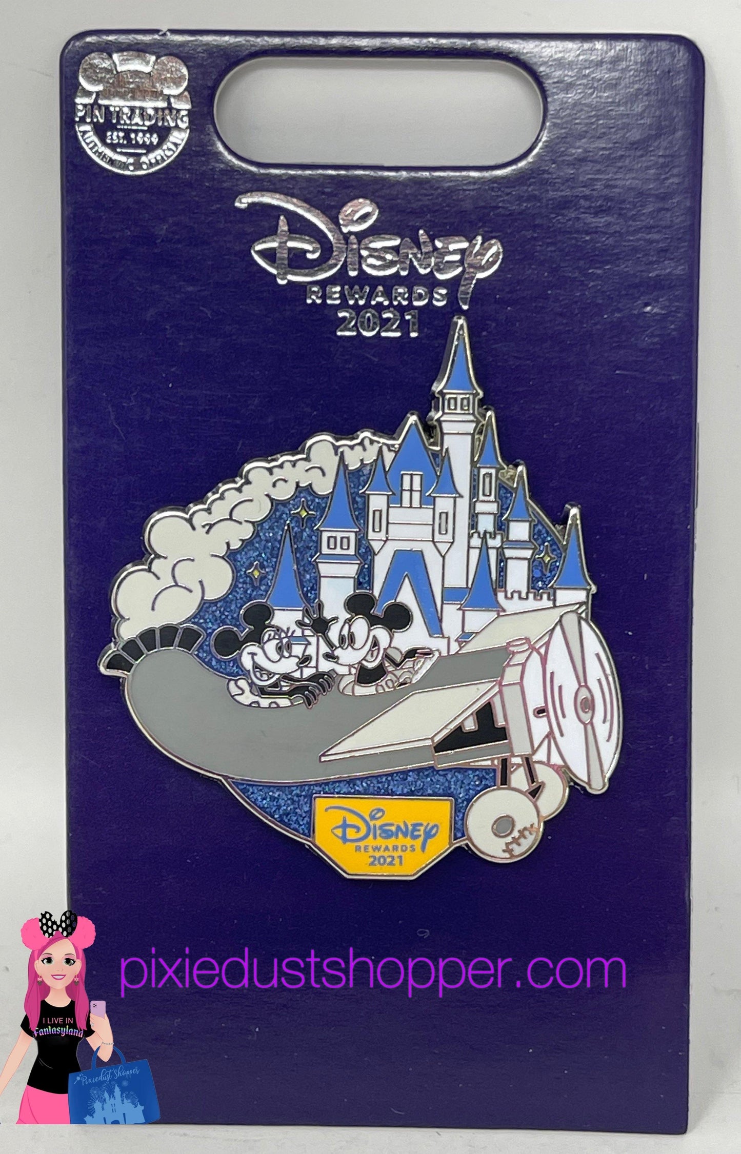 Disney® Visa® Cardmember Exclusive 2021 Plane Crazy Mickey and Minnie Mouse Pin - World of Treasures