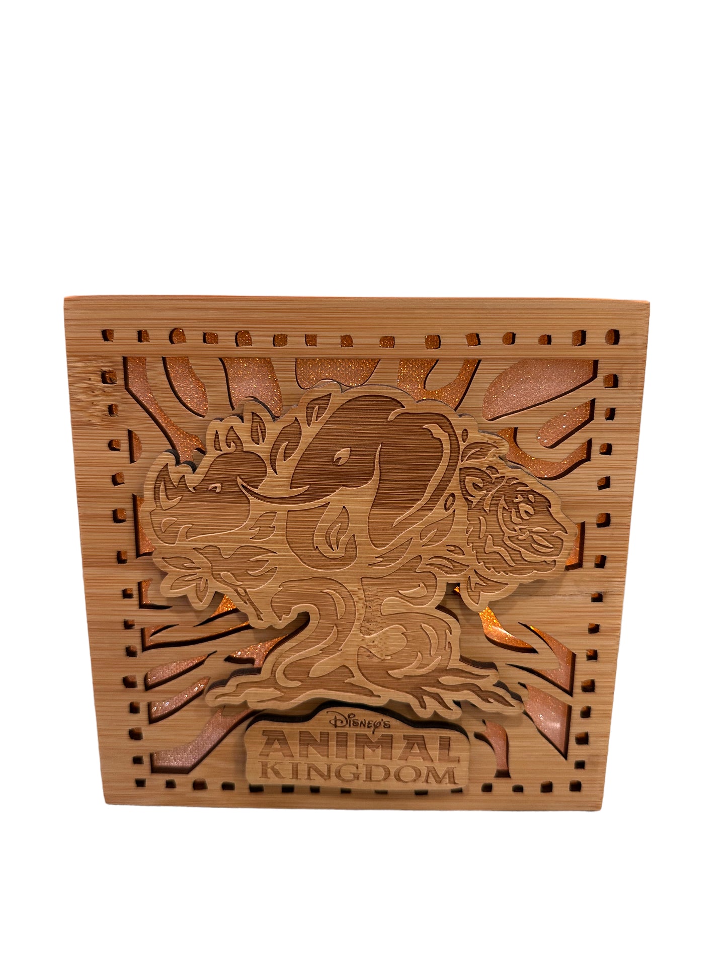 Disney Animal Kingdom 25th Anniversary Wood Carve Block