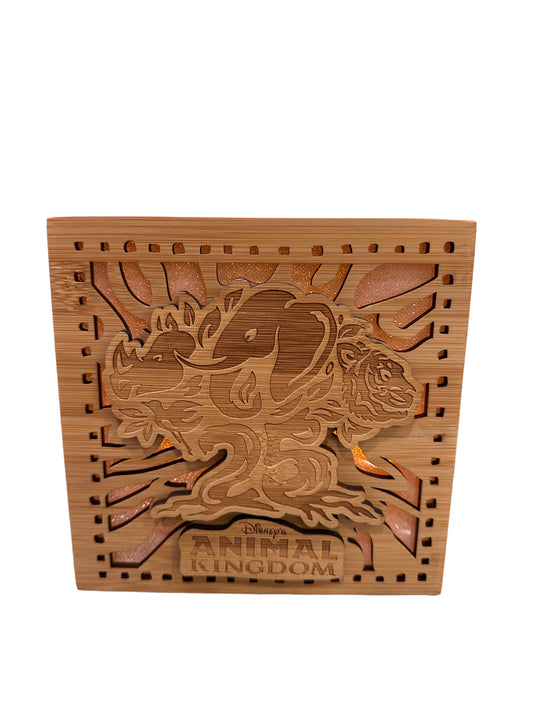 Disney Animal Kingdom 25th Anniversary Wood Carve Block