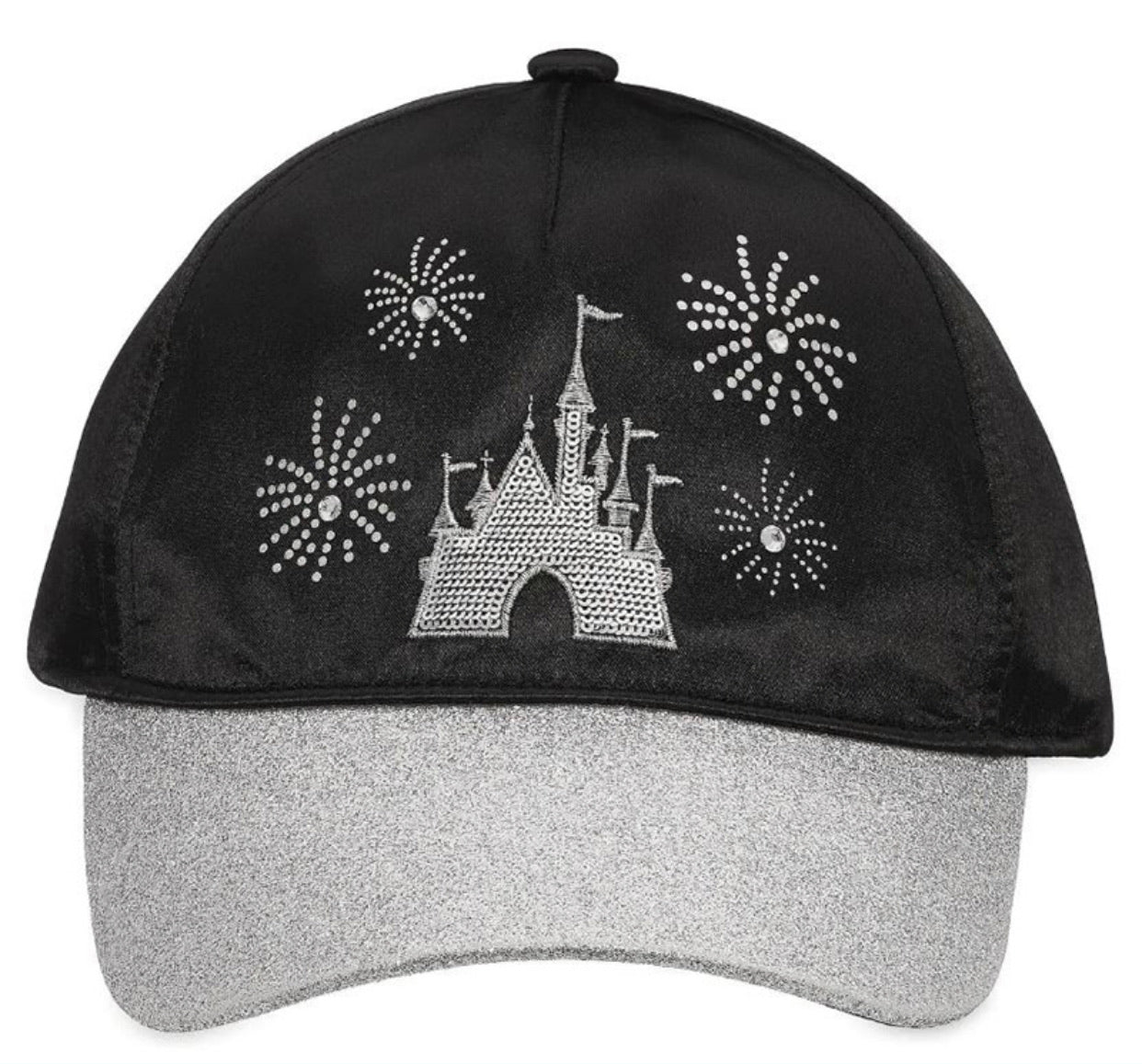 Disney World Sequin and Glitter Castle Satin Adult Baseball Hat