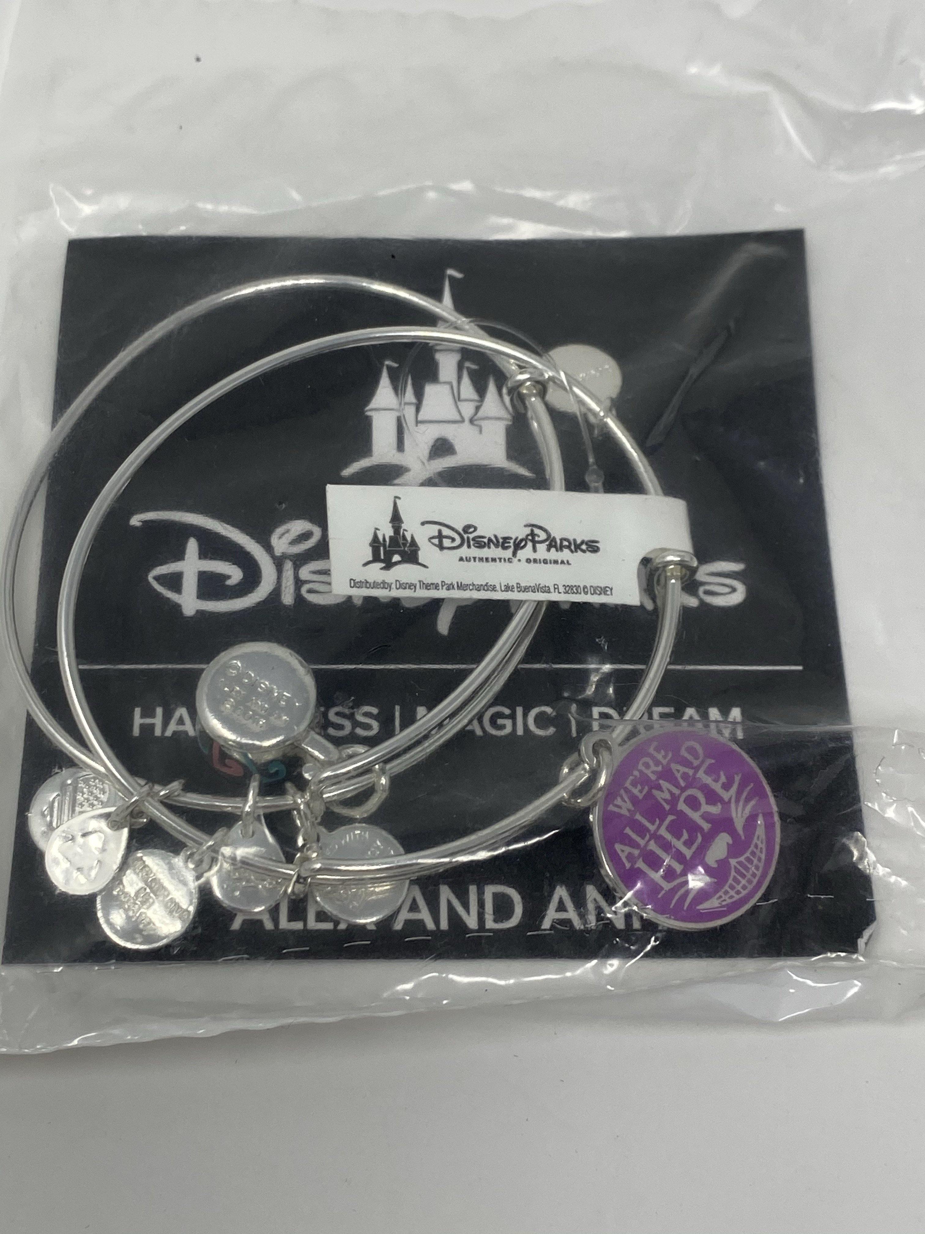 Disney Alice in Wonderland Alex Ani Cheshire Teacup 2 Bracelet Set World of Treasures