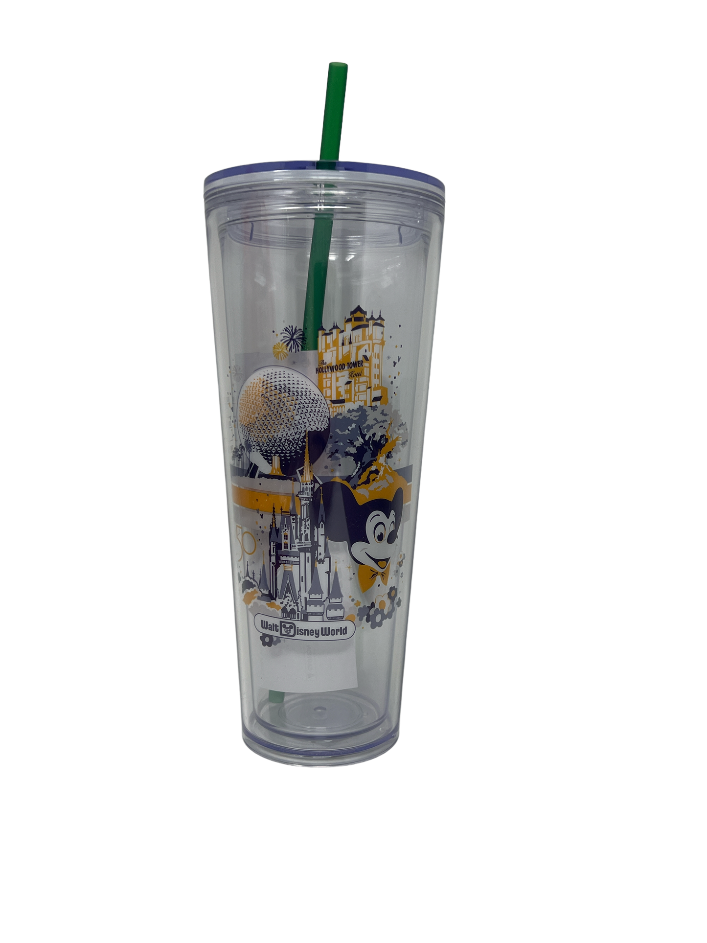 Walt Disney World 50th Anniversary Starbucks Retro Venti Tumbler with Straw