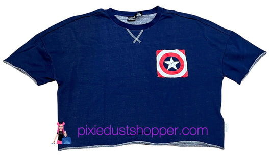 Disney Marvel Captain America Crop Top By Her Universe XL